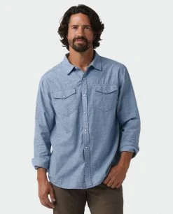 Stio Men's Ashton Chambray Shirt - Durable & Stylish Camp & Hike Shirt -Stio Sales Shop M Ashton Chambray Shirt Light Chambray 1