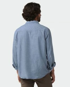 Stio Men's Ashton Chambray Shirt - Durable & Stylish Camp & Hike Shirt -Stio Sales Shop M Ashton Chambray Shirt Light Chambray 3