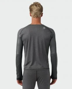 Stio Men's Basis Power Wool™ Crew - Moisture-Wicking Baselayer for Hiking, Running, Skiing & Snowboarding -Stio Sales Shop M Basis Power Wool Crew Boundary Black 3 c51d3553 0d46 44aa b15c 8094736389ff