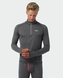 Stio Men's Basis Power Wool™ Zip Neck - Lightweight Baselayer for Hiking, Running, Skiing & Snowboarding -Stio Sales Shop M Basis Power Wool Zip Neck Boundary Black 2 b2343ae9 6cb2 4224 8f64 35a76487f9b8