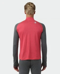 Stio Men's Basis Power Wool™ Zip Neck - Lightweight Baselayer for Hiking, Running, Skiing & Snowboarding -Stio Sales Shop M Basis Power Wool Zip Neck Risk Red 3 b6ae8b25 af1c 4625 8d8a 7a1d947268e0