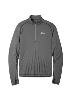 Stio Men's Basis Power Wool™ Zip Neck - Lightweight Baselayer for Hiking, Running, Skiing & Snowboarding -Stio Sales Shop M Basis Powerwool Half Zip Boundary Black 5b95c50a db59 408b 82bb ddcdd0d36618