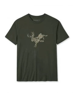 Stio Men's Bucking Jackalope Graphic Tee - Soft Cotton Casual Shirt -Stio Sales Shop M Bucking Jack DarkGreen