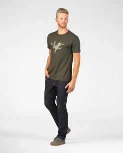 Stio Men's Bucking Jackalope Graphic Tee - Soft Cotton Casual Shirt -Stio Sales Shop M Bucking Jackalope Tee Dark Green 1 a0470717 f217 4762 a756 42a7616f73a0