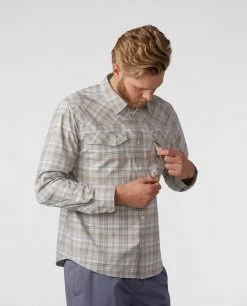 Stio Men's Eddy Drift Long Sleeve Shirt - Comfortable & Stylish Shirt for Outdoor Adventures -Stio Sales Shop M Eddy Drift Shirt LS Pebble Plaid 1