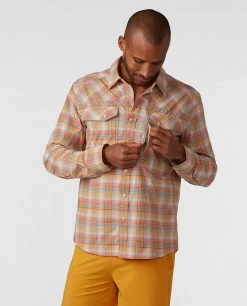 Stio Men's Eddy Drift Long Sleeve Shirt - Comfortable & Stylish Shirt for Outdoor Adventures -Stio Sales Shop M Eddy Drift Shirt LS Poppy Plaid 2