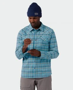 Stio Men's Eddy Slope Shirt - Versatile Camp & Lifestyle Shirt for Ski & Snowboard Enthusiasts -Stio Sales Shop M Eddy Slope Shirt Dusty Denim 3