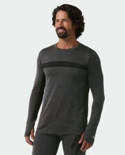 Stio Men's Basis® Seamless Tech Crew - Premium Baselayer for Running, Skiing & Snowboarding -Stio Sales Shop M Full Range Seamless Crew LS Boundary Black Heather 2
