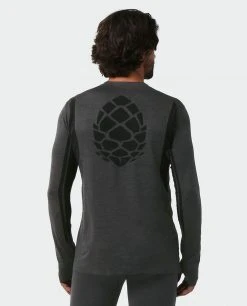 Stio Men's Basis® Seamless Tech Crew - Premium Baselayer for Running, Skiing & Snowboarding -Stio Sales Shop M Full Range Seamless Crew LS Boundary Black Heather 3