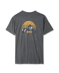 Stio Men's Grand Horizon Tee - Stylish Graphic Tee for Everyday Comfort -Stio Sales Shop M Grand Horizon Tee Charcoal Back