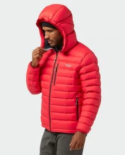 Stio Men's Hometown Down Hooded Jacket - Lightweight Insulated Jacket for Camping, Climbing, & Lifestyle -Stio Sales Shop M Hometown Down Hooded Jacket Risk Red 3
