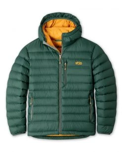 Stio Men's Hometown Down Hooded Jacket - Lightweight Insulated Jacket for Camping, Climbing, & Lifestyle -Stio Sales Shop M Hometown Down Hooded Jacket Treeline Green