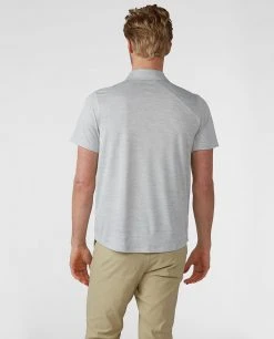 Stio Men's Icefloe Tech Polo SS - Lightweight Hiking & Climbing Shirt -Stio Sales Shop M Icefloe Tech Polo Quiet Gray 2