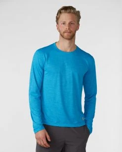 Stio Men's Icefloe Tech Tee LS - Lightweight Long-Sleeve Shirt for Outdoor Adventures -Stio Sales Shop M Icefloe Tech Tee LS Rapid Blue 1