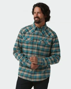 Stio Men's Junction Midweight Flannel Shirt - Camp, Lifestyle, Ski & Snowboard -Stio Sales Shop M Junction Midweight Flannel Shirt Deep Delta Plaid 2
