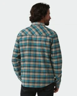 Stio Men's Junction Midweight Flannel Shirt - Camp, Lifestyle, Ski & Snowboard -Stio Sales Shop M Junction Midweight Flannel Shirt Deep Delta Plaid 3