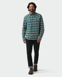 Stio Men's Junction Midweight Flannel Shirt - Camp, Lifestyle, Ski & Snowboard -Stio Sales Shop M Junction Midweight Flannel Shirt Deep Delta Plaid 4