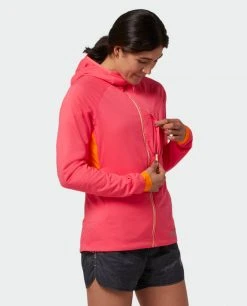 Stio Women's Alpiner Hooded Jacket - Lightweight Insulated Jacket for Camping, Hiking, Skiing & Outdoor Activities -Stio Sales Shop W Alpiner Hooded Jacket Azalea Bloom 5 Top