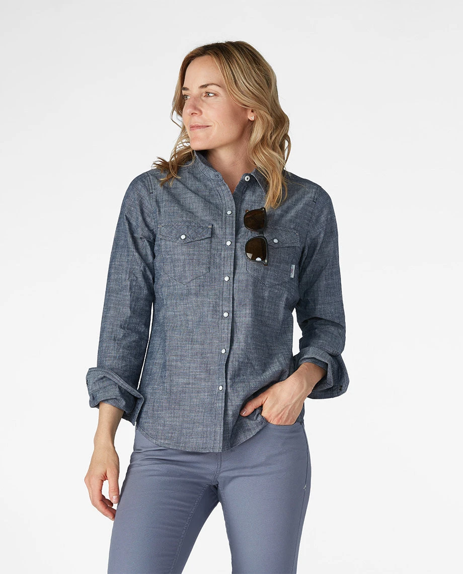 Stio Women's Ashton Chambray Shirt - Stylish & Comfortable Casual Shirt 2 Stio Women's Ashton Chambray Shirt - Stylish & Comfortable Casual Shirt - Image 2
