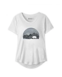 Stio Women's Buffalo Sunrise Graphic Tee - Stylish & Comfortable Shirt -Stio Sales Shop W Buffalo Sunrise Tee White S20