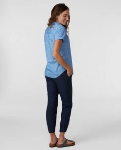 Stio Women's Curtis Camp Shirt SS - Lightweight Camping & Hiking Shirt -Stio Sales Shop W Curtis Camp Shirt SS Lakeside Bandana Print 4