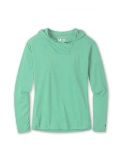 Stio Women's Divide Hooded Pullover - Lightweight & Versatile Hiking & Lifestyle Hoodie -Stio Sales Shop W Divide Hoodie Turquoise Rest Heather