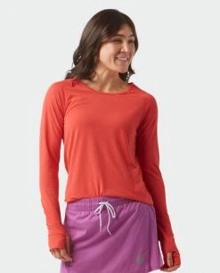 Stio Women's Divide Tee LS - Lightweight Long Sleeve Shirt for Camping, Hiking, and Outdoor Lifestyle -Stio Sales Shop W Divide Tech Tee LS Azalea Bloom 3 Top