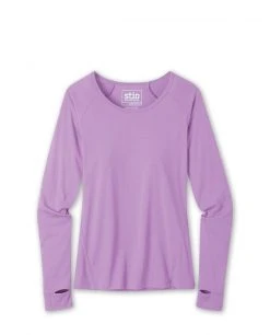 Stio Women's Divide Tee LS - Lightweight Long Sleeve Shirt for Camping, Hiking, and Outdoor Lifestyle -Stio Sales Shop W Divide Tech Tee LS Lavendar Field Heather