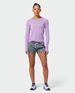 Stio Women's Divide Tee LS - Lightweight Long Sleeve Shirt for Camping, Hiking, and Outdoor Lifestyle -Stio Sales Shop W Divide Tech Tee LS Lavender Field Heather 1 Full