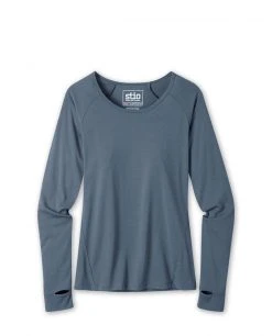 Stio Women's Divide Tee LS - Lightweight Long Sleeve Shirt for Camping, Hiking, and Outdoor Lifestyle -Stio Sales Shop W Divide Tech Tee LS Mountain Shadow Heather