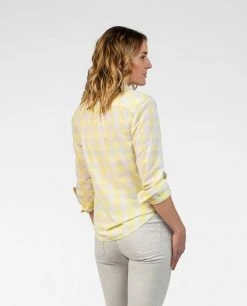 Stio Women's Emery Long Sleeve Shirt | Comfortable & Stylish Casual Top -Stio Sales Shop W Emery Shirt LS Lemonade Check 5