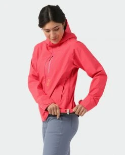 Stio Women's Ender PACLITE® Hooded Jacket - Lightweight Waterproof Hiking & Camping Jacket -Stio Sales Shop W Ender Paclite Hooded Jacket Azalea Bloom 7 Top