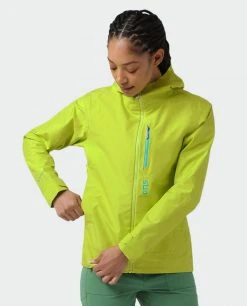 Stio Women's Ender PACLITE® Hooded Jacket - Lightweight Waterproof Hiking & Camping Jacket -Stio Sales Shop W Ender Paclite Hooded Jacket Lime Zest 3 Top