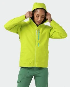 Stio Women's Ender PACLITE® Hooded Jacket - Lightweight Waterproof Hiking & Camping Jacket -Stio Sales Shop W Ender Paclite Hooded Jacket Lime Zest 5 Top