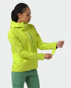 Stio Women's Ender PACLITE® Hooded Jacket - Lightweight Waterproof Hiking & Camping Jacket -Stio Sales Shop W Ender Paclite Hooded Jacket Lime Zest 6 Top