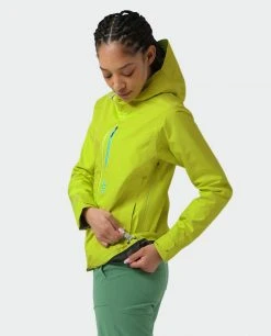 Stio Women's Ender PACLITE® Hooded Jacket - Lightweight Waterproof Hiking & Camping Jacket -Stio Sales Shop W Ender Paclite Hooded Jacket Lime Zest 7 Top