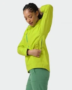 Stio Women's Ender PACLITE® Hooded Jacket - Lightweight Waterproof Hiking & Camping Jacket -Stio Sales Shop W Ender Paclite Hooded Jacket Lime Zest 8 Top