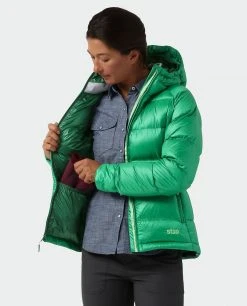 Stio Women's Hometown Down Hooded Jacket - Insulated Jacket for Camping, Skiing & Lifestyle -Stio Sales Shop W Hometown Down Hooded Jacket Greenery 2