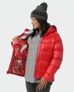 Stio Women's Hometown Down Hooded Jacket - Insulated Jacket for Camping, Skiing & Lifestyle -Stio Sales Shop W Hometown Down Hooded Jacket Risk Red 2