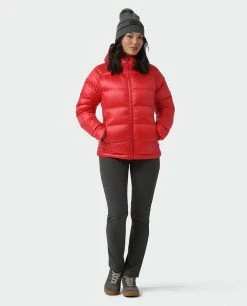 Stio Women's Hometown Down Hooded Jacket - Insulated Jacket for Camping, Skiing & Lifestyle -Stio Sales Shop W Hometown Down Hooded Jacket Risk Red 4