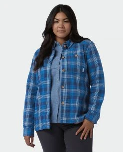 Stio Women's Hutkeeper Flannel Shirt | Premium Camp & Hike Shirt 26 Stio Women's Hutkeeper Flannel Shirt | Premium Camp & Hike Shirt -Stio Sales Shop W Hutkeeper Flannel Shirt Mountain Shadow Plaid Alt 1