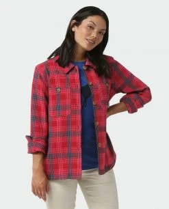 Stio Women's Hutkeeper Flannel Shirt | Premium Camp & Hike Shirt 34 Stio Women's Hutkeeper Flannel Shirt | Premium Camp & Hike Shirt -Stio Sales Shop W Hutkeeper Flannel Shirt Pink Elation Plaid 2