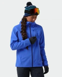 Stio Women's Millibar WINDSTOPPER® Hooded Jacket - Windproof & Water-Resistant Hiking & Ski Jacket -Stio Sales Shop W Millibar Windstopper Hooded Jacket Larkspur Blue 7