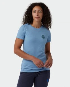 Stio Women's Pinecone Ripple Tee - Stylish Graphic Tee for Women -Stio Sales Shop W Pinecone Ripple Tee Light Blue Heather 1