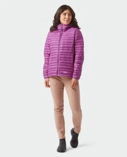 Stio Women's Pinion Down Hooded Jacket - Lightweight Insulated Jacket for Camping, Hiking & Skiing -Stio Sales Shop W Pinion Down Hooded Jacket Ripe Berry 1 Full
