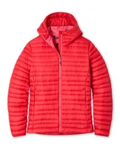 Stio Women's Pinion Down Hooded Jacket - Lightweight Insulated Jacket for Camping, Hiking & Skiing -Stio Sales Shop W Pinion Down Hooded Jacket Risk Red