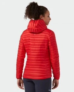 Stio Women's Pinion Down Hooded Jacket - Lightweight Insulated Jacket for Camping, Hiking & Skiing -Stio Sales Shop W Pinion Down Hooded Jacket Risk Red 5