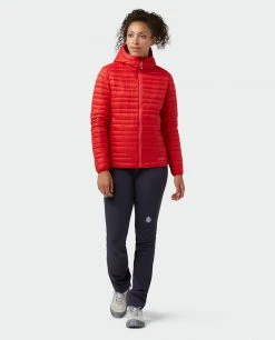 Stio Women's Pinion Down Hooded Jacket - Lightweight Insulated Jacket for Camping, Hiking & Skiing -Stio Sales Shop W Pinion Down Hooded Jacket Risk Red 6