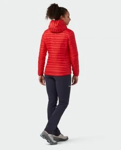 Stio Women's Pinion Down Hooded Jacket - Lightweight Insulated Jacket for Camping, Hiking & Skiing -Stio Sales Shop W Pinion Down Hooded Jacket Risk Red 7