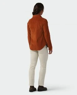 Stio Women's Saratoga Cord Shirt - Versatile Camp & Lifestyle Shirt -Stio Sales Shop W Saratoga Cord Shirt Maple Brown 5